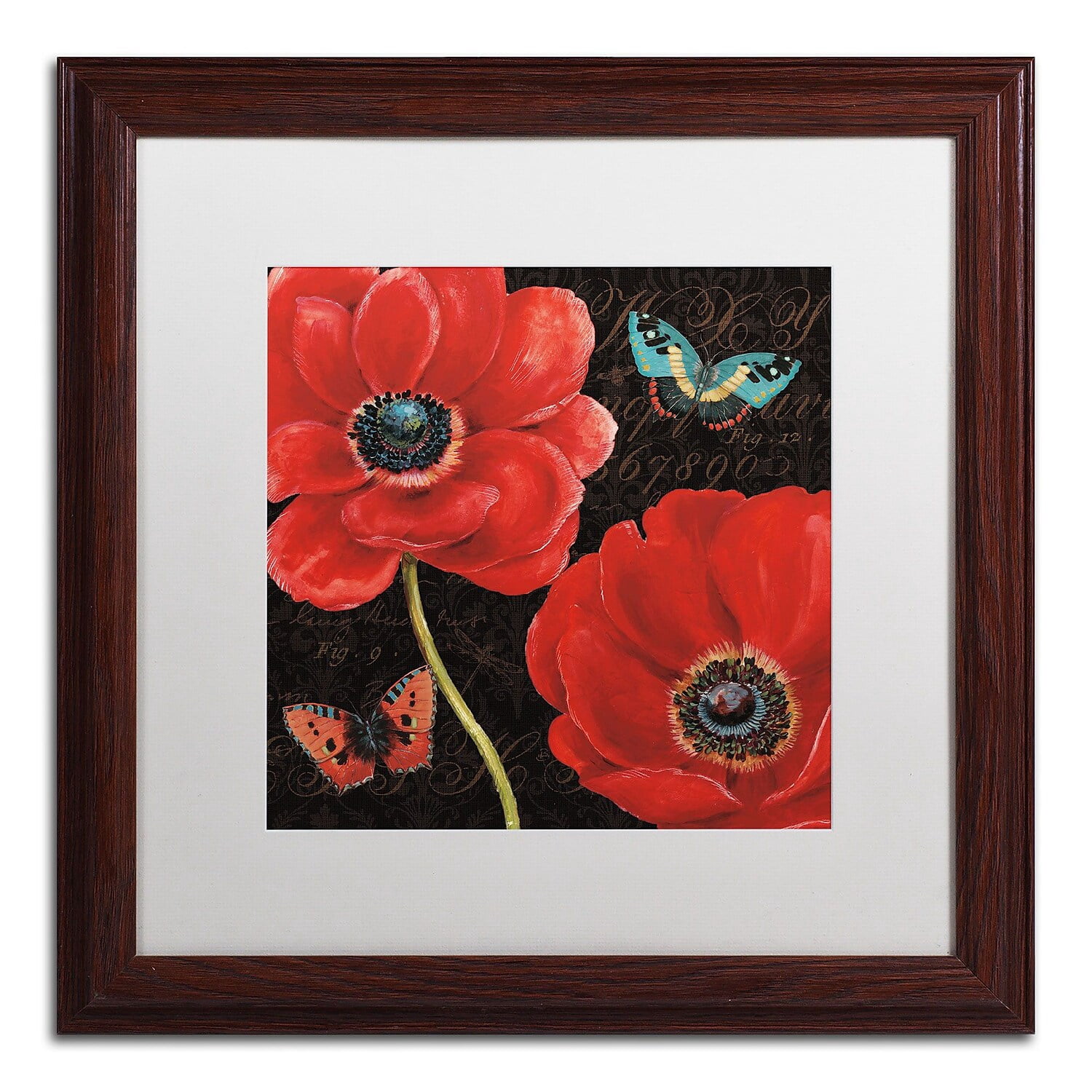Trademark Fine Art "Petals and Wings II" Canvas Art by Daphne Brissonnet, White Matte, Wood Frame