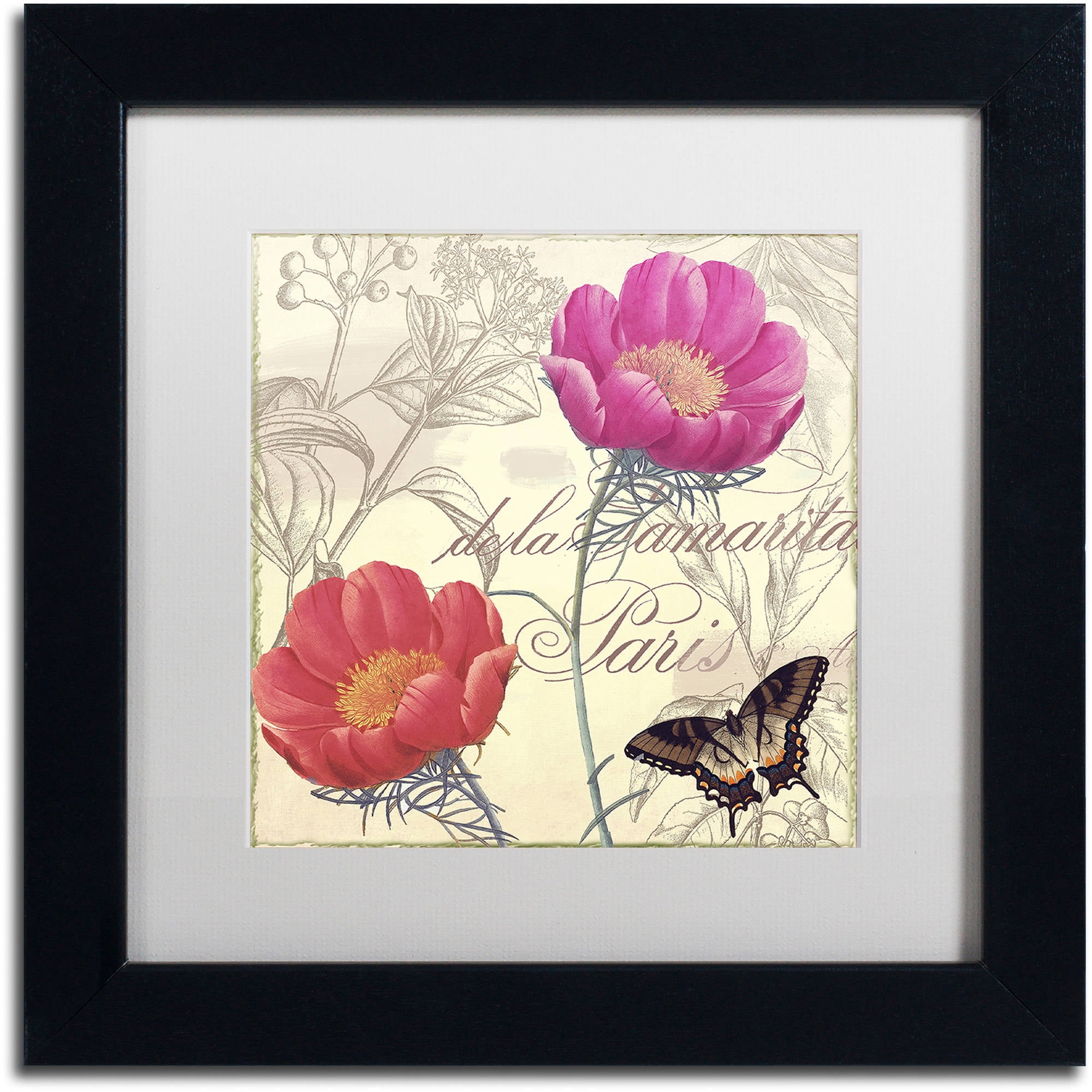 Trademark Fine Art "Petals of Paris I" Canvas Art by Color Bakery White Matte, Black Frame