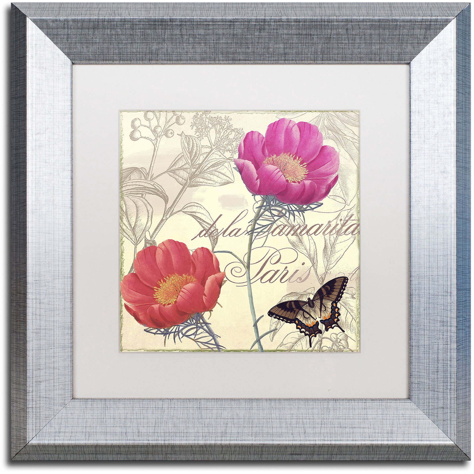 Trademark Fine Art "Petals of Paris I" Canvas Art by Color Bakery White Matte, Silver Frame