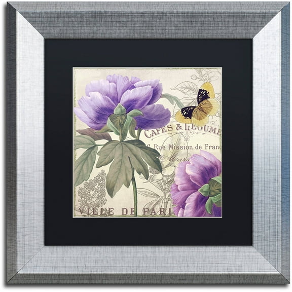 Trademark Fine Art "Petals of Paris IV" Canvas Art by Color Bakery Black Matte, Silver Frame