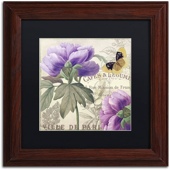 Trademark Fine Art "Petals of Paris IV" Canvas Art by Color Bakery Black Matte, Wood Frame