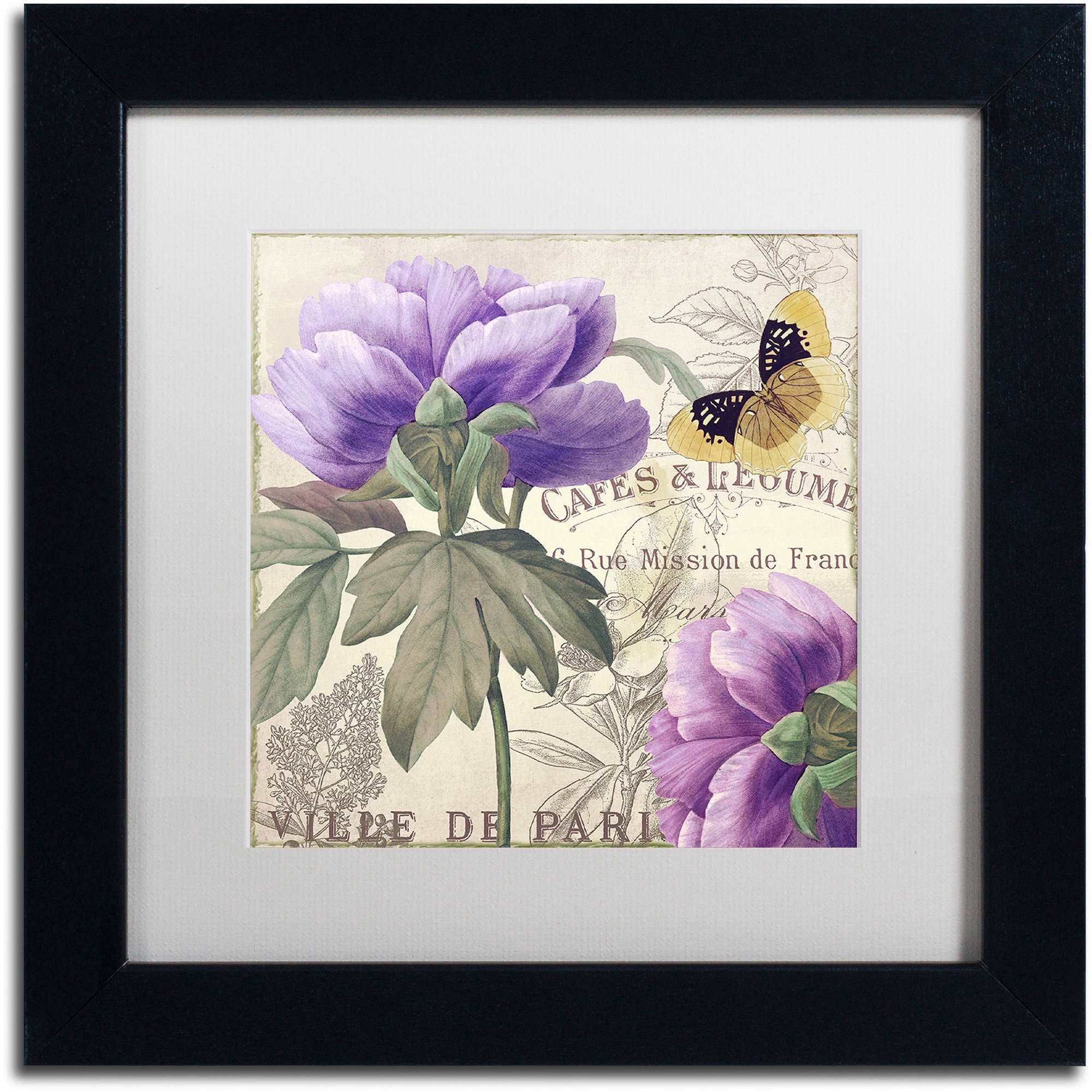 Trademark Fine Art "Petals of Paris IV" Canvas Art by Color Bakery White Matte, Black Frame