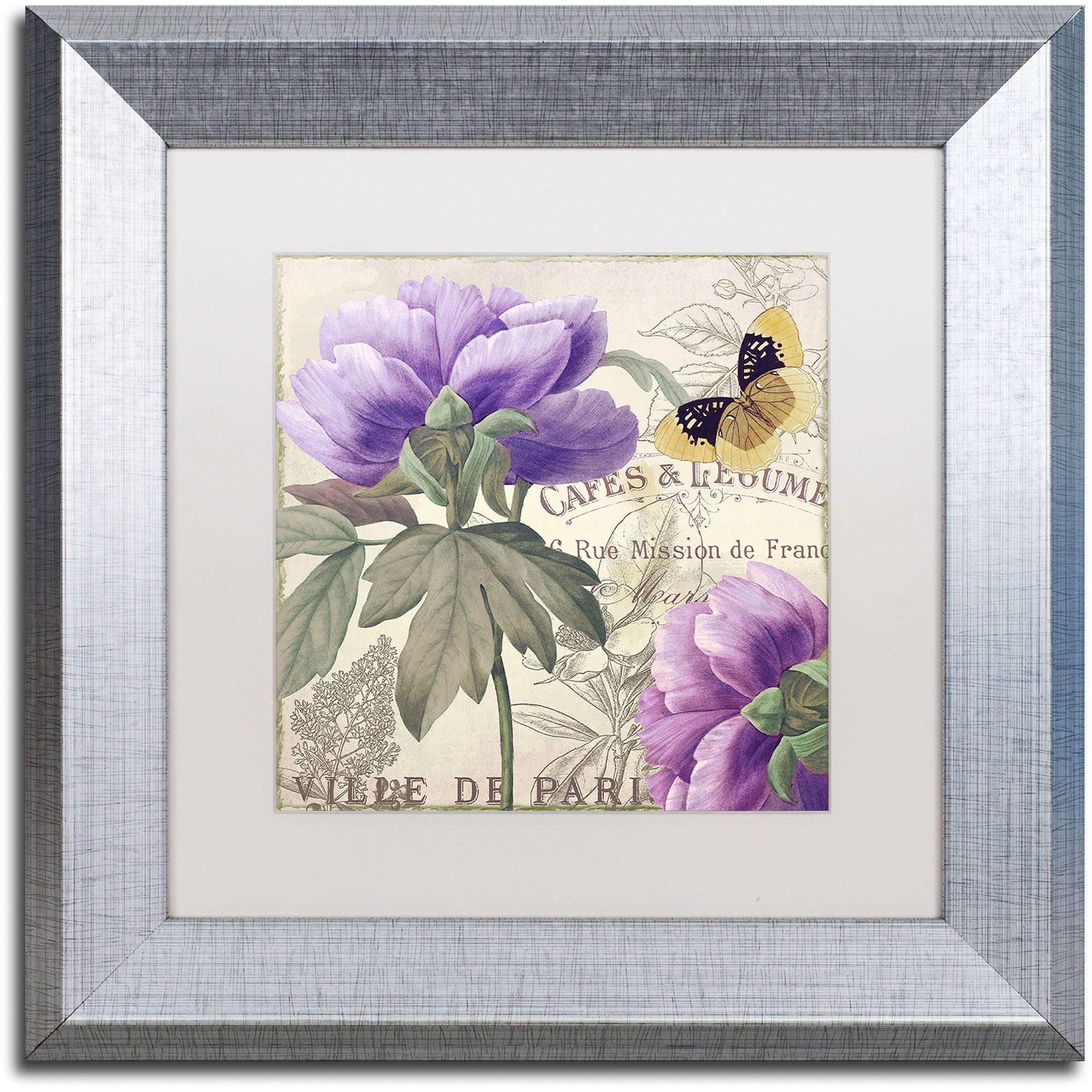 Trademark Fine Art "Petals of Paris IV" Canvas Art by Color Bakery White Matte, Silver Frame