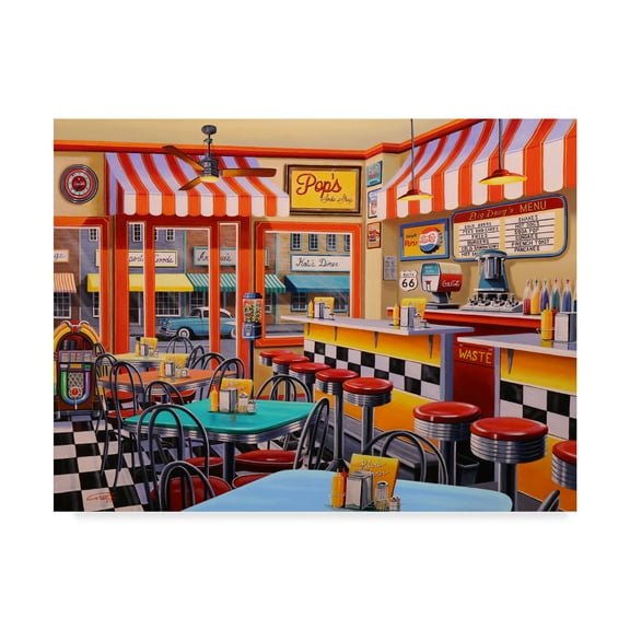 Trademark Fine Art 'Peters Malt Shop' Canvas Art by Geno Peoples