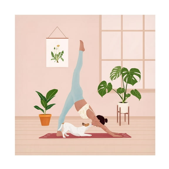 Trademark Fine Art Petra Holikova Downward Dog Canvas Wall Art