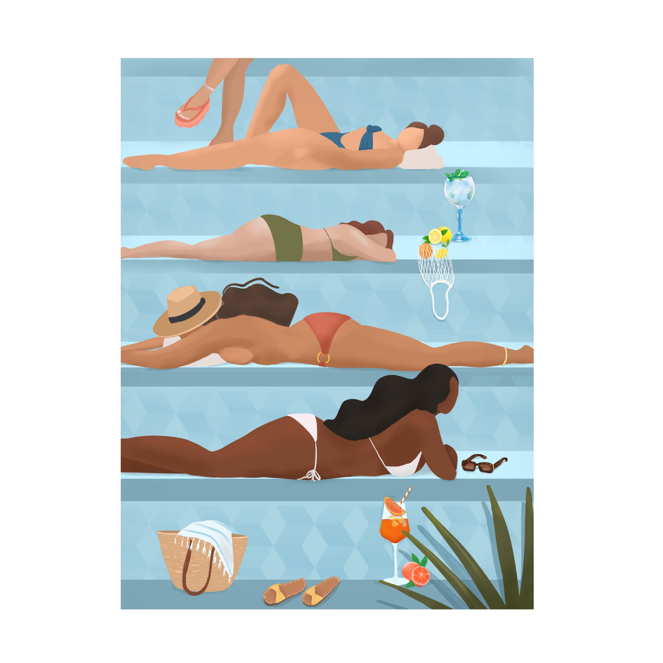 Trademark Fine Art Petra Lizde Ladies by the pool Canvas Wall Art