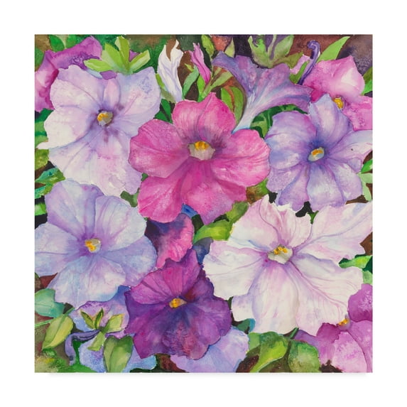 Trademark Fine Art 'Petunias' Canvas Art by Joanne Porter