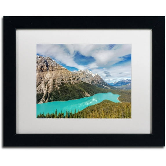 Trademark Fine Art 'Peyto Lake' Canvas Art by Pierre Leclerc, White Matte, Black Frame