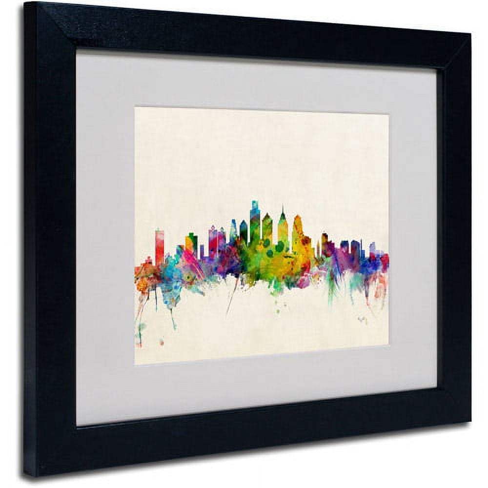 Trademark Fine Art "Philadelphia, PA" Canvas Art by Michael Tompsett, Black Frame