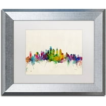 Trademark Fine Art "Philadelphia PA" Canvas Art by Michael Tompsett White Matte, Silver Frame