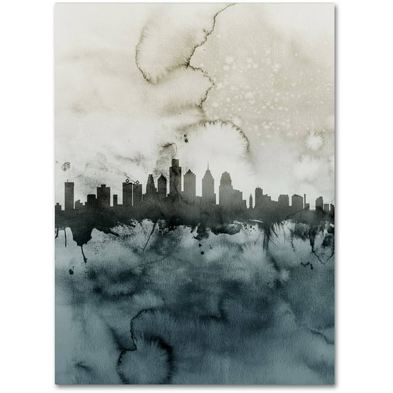Trademark Fine Art "Philadelphia PA Skyline Tall 2" Canvas Art by Michael Tompsett