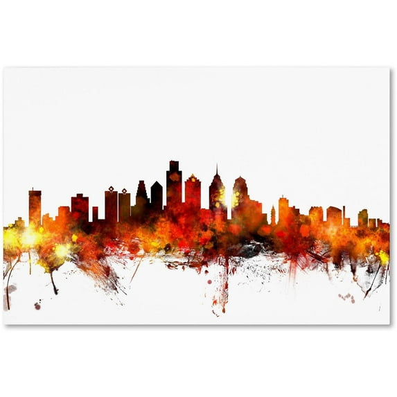 Trademark Fine Art "Philadelphia Pennsylvania Skyline III" Canvas Art by Michael Tompsett