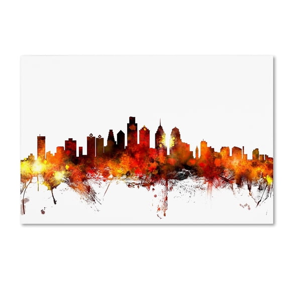 Trademark Fine Art "Philadelphia Pennsylvania Skyline III" Canvas Art by Michael Tompsett