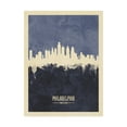 thumbnail image 1 of Trademark Fine Art 'Philadelphia Pennsylvania Skyline Navy' Canvas Art by Michael Tompsett, 1 of 3