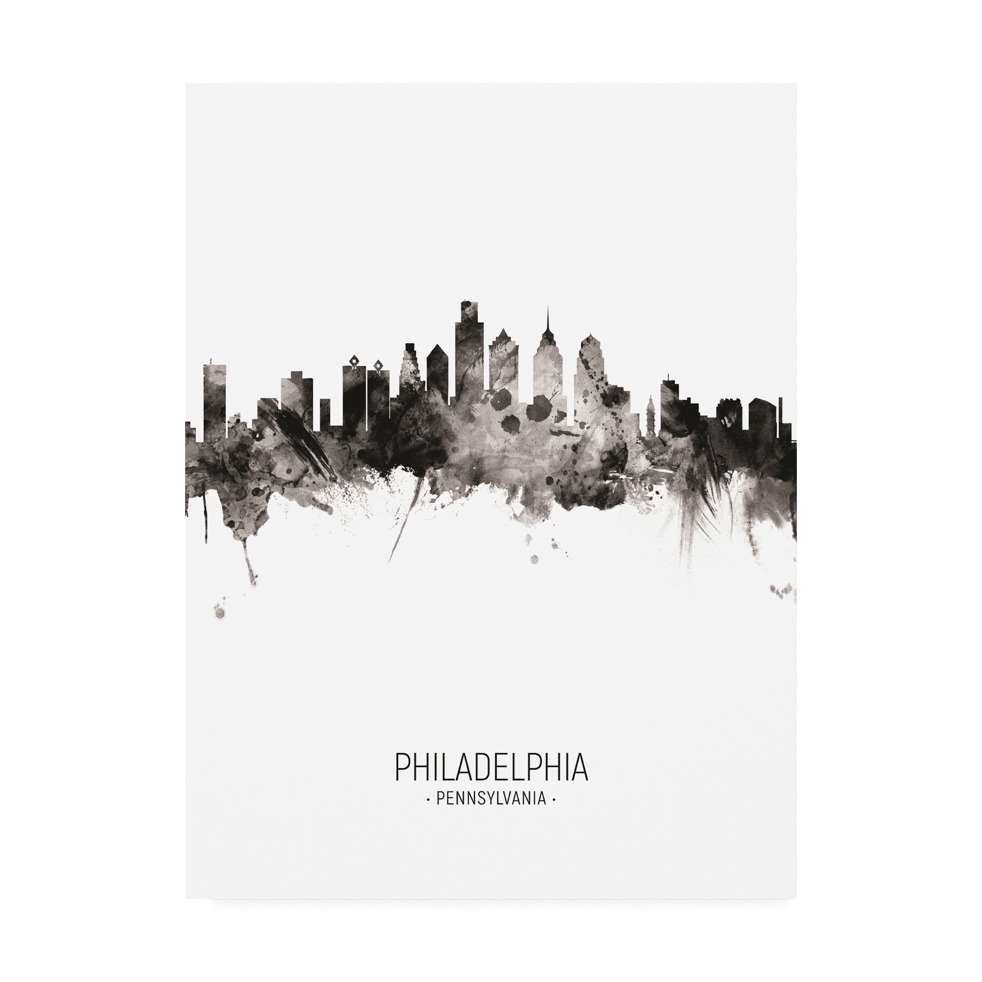 Trademark Fine Art 'Philadelphia Pennsylvania Skyline Portrait II' Canvas Art by Michael Tompsett