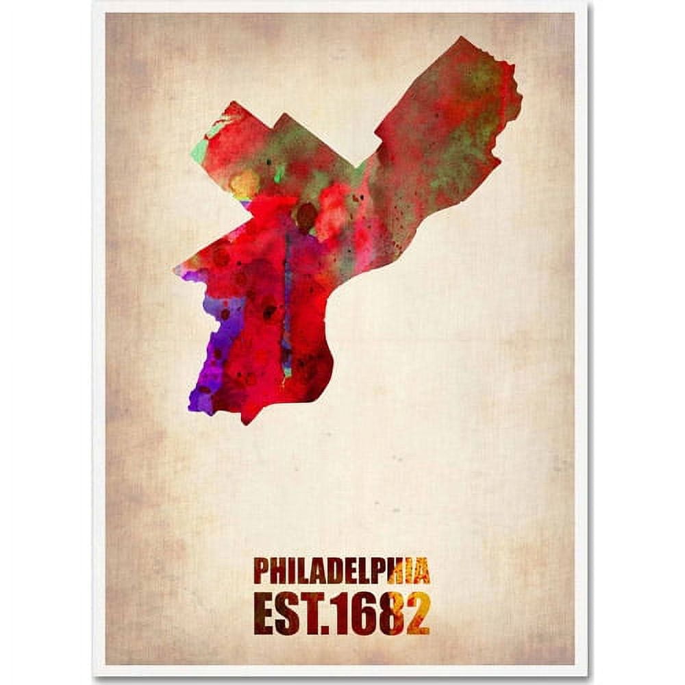 Trademark Fine Art 'Philadelphia Watercolor Map' 18" x 24" Canvas Art (ALI0111-C1824GG)