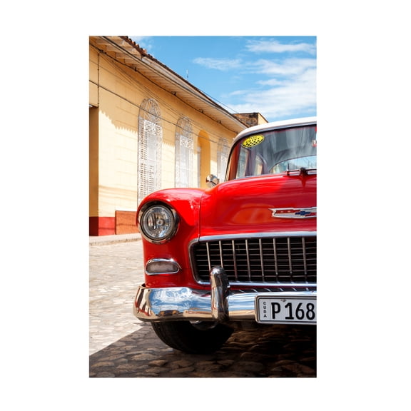 Trademark Fine Art Philippe Hugonnard Cuban Red Car 1955 Chevy Canvas Wall Art - 22x32