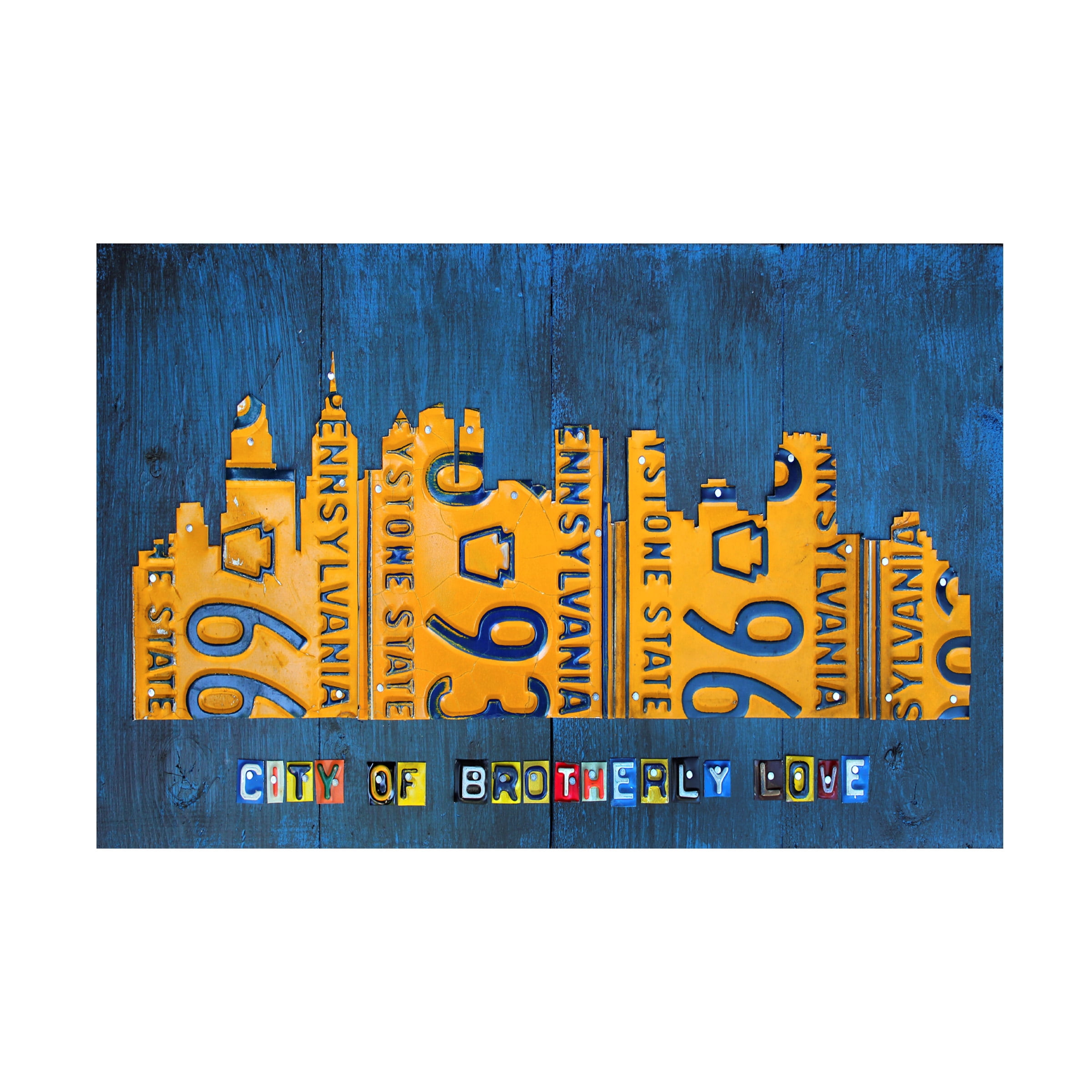 Trademark Fine Art 'Philly Skyline License Plate Art' Canvas Art by Design Turnpike