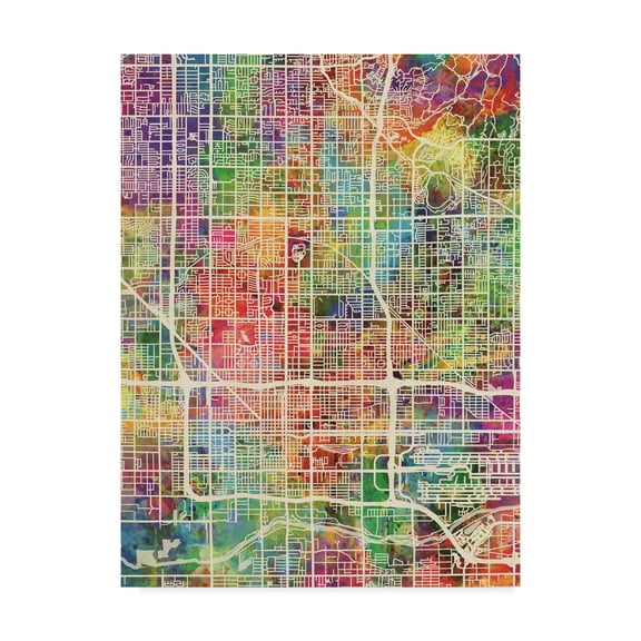 Trademark Fine Art 'Phoenix Arizona City Map' Canvas Art by Michael Tompsett