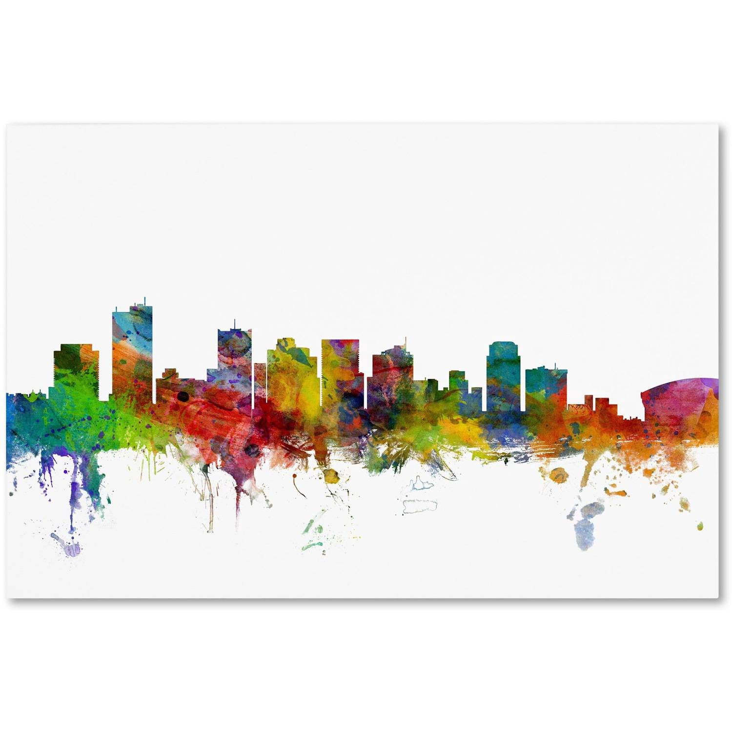 Trademark Fine Art "Phoenix Arizona Skyline" Canvas Art by Michael Tompsett
