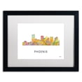 thumbnail image 1 of Trademark Fine Art 'Phoenix Arizona Skyline WB-1' Canvas Art by Marlene Watson, White Matte, Black Frame, 1 of 3