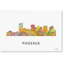 Trademark Fine Art 'Phoenix Arizona Skyline WB-1' Canvas Art by Marlene Watson