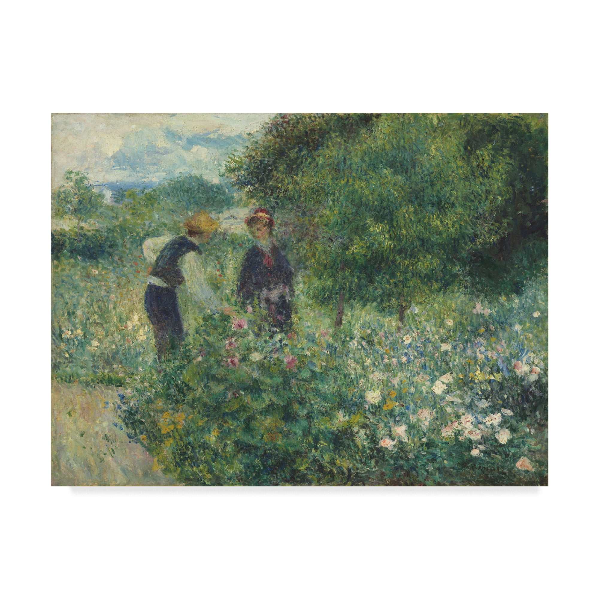 Trademark Fine Art 'Picking Flowers' Canvas Art by Pierre Auguste Renoir
