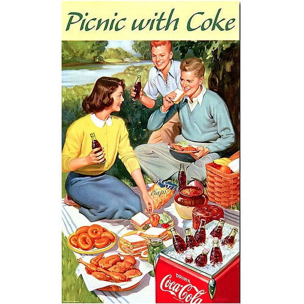 Trademark Fine Art "Picnic with Coke" Canvas Art, 14x24