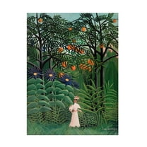 Trademark Fine Art Pictufy Femme Se Promenant Dans Une Foret Exotique Canvas Wall Art