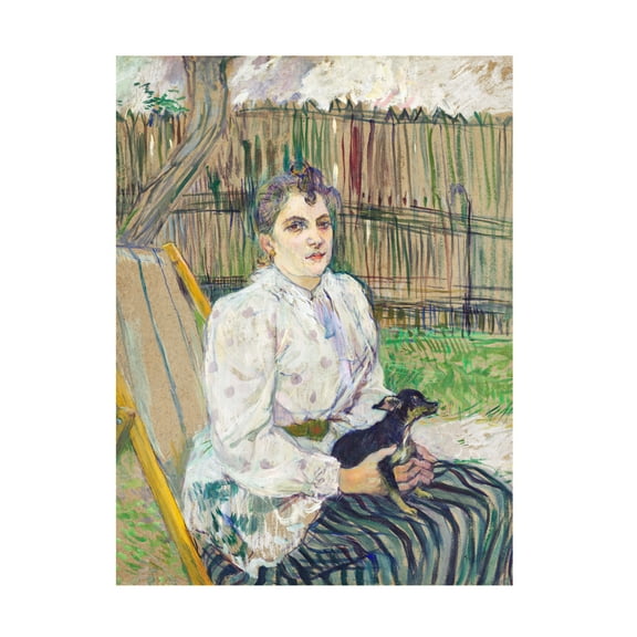 Trademark Fine Art Pictufy Lady With a Dog 1891 Canvas Wall Art
