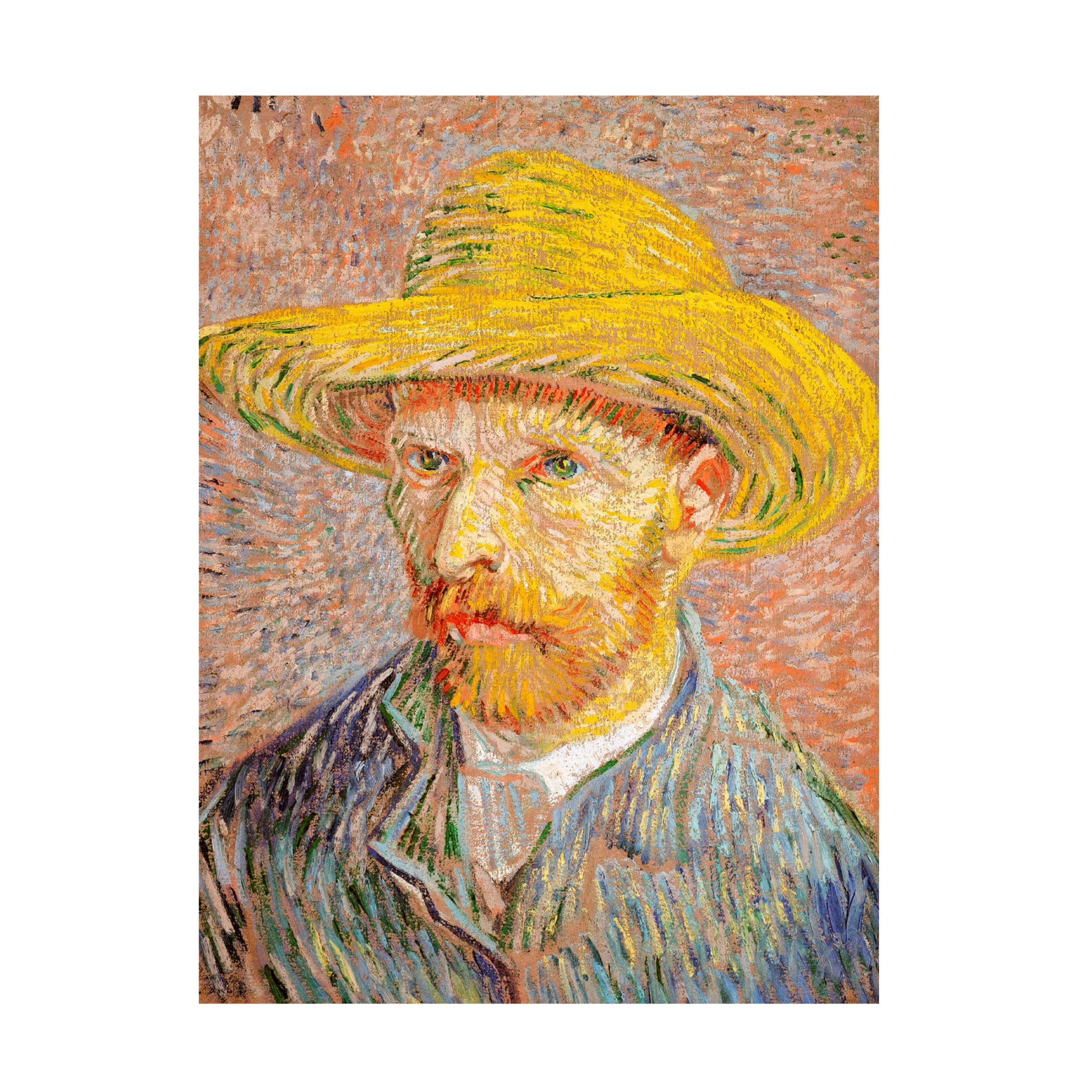 Trademark Fine Art Pictufy Self Portrait With Straw Hat Canvas Wall Art