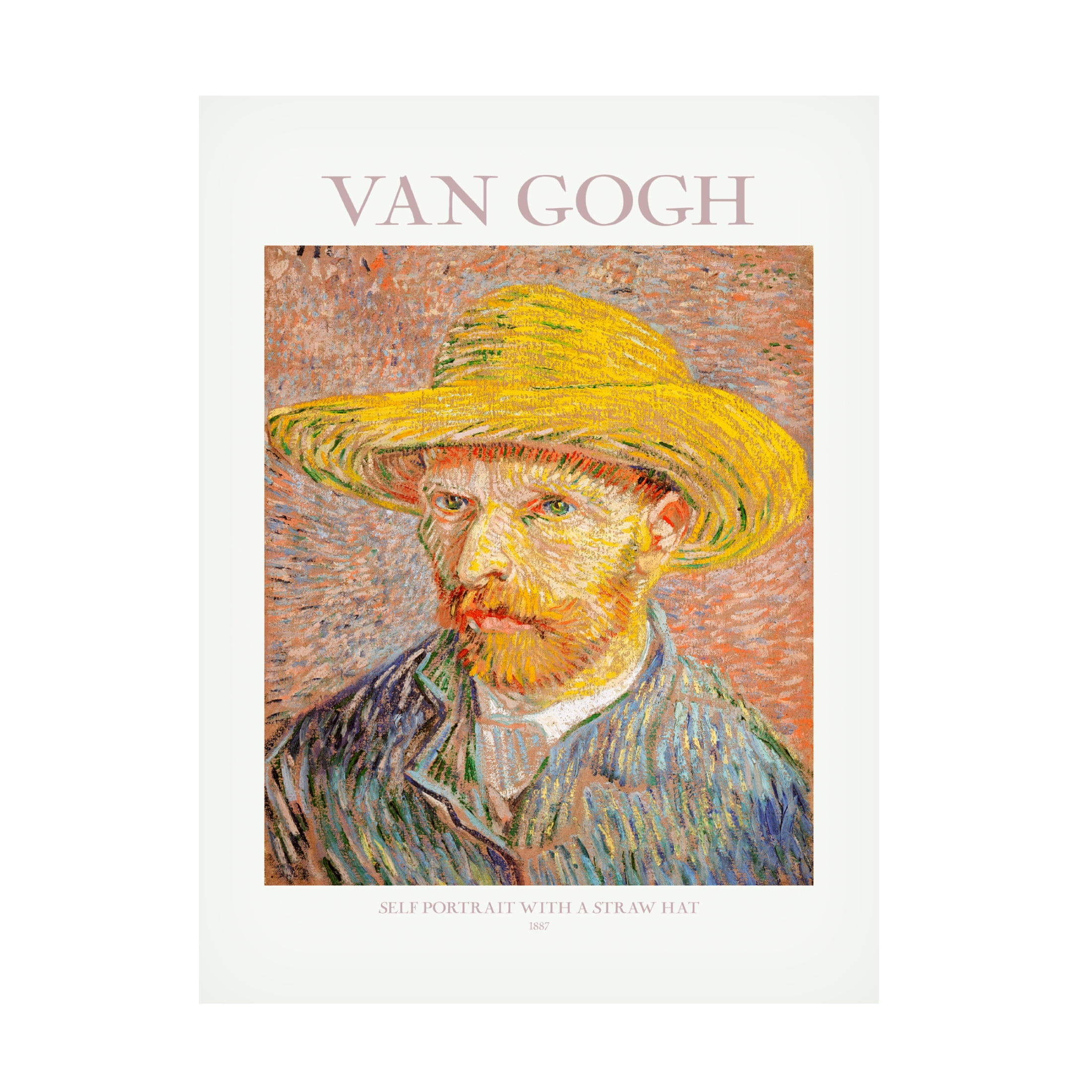 Trademark Fine Art Pictufy Self Portrait With Straw Hat Canvas Wall Art
