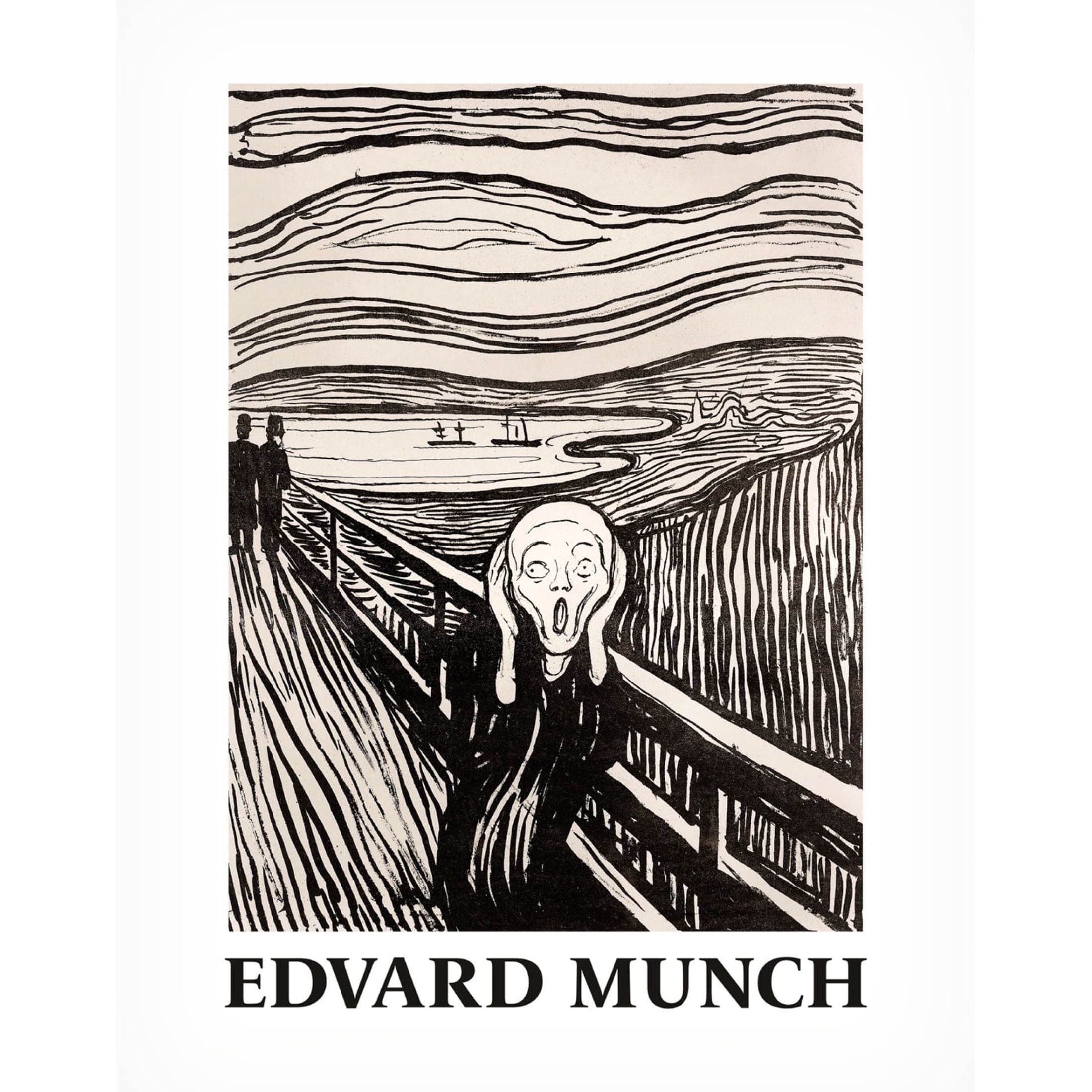 Trademark Fine Art Pictufy Skriet The Scream Monochrome Version Canvas Wall Art
