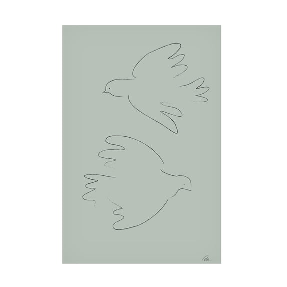 Trademark Fine Art Pictufy Studio II DOVES Green Canvas Wall Art