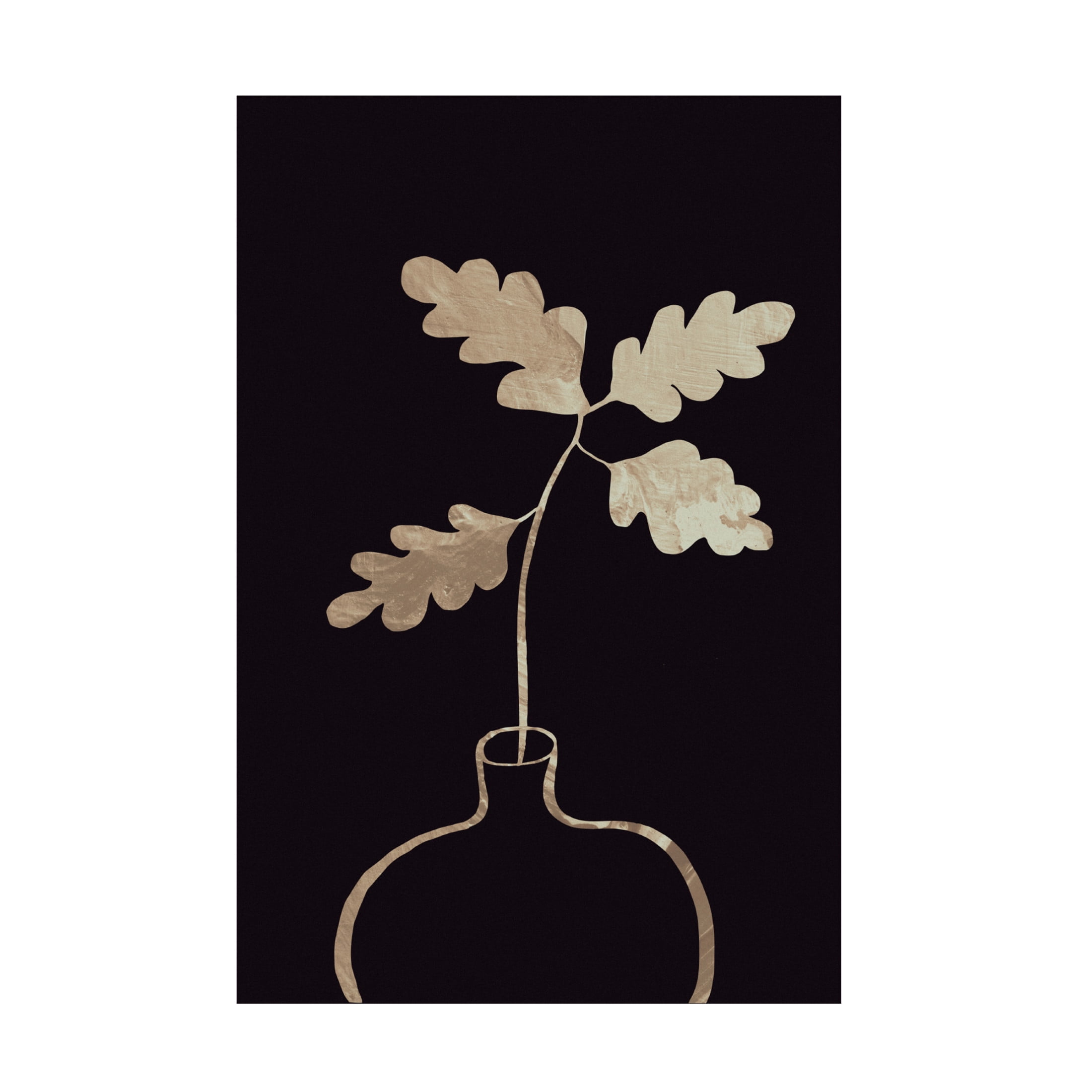 Trademark Fine Art Pictufy Studio II Leaves in vase gold Canvas Wall Art