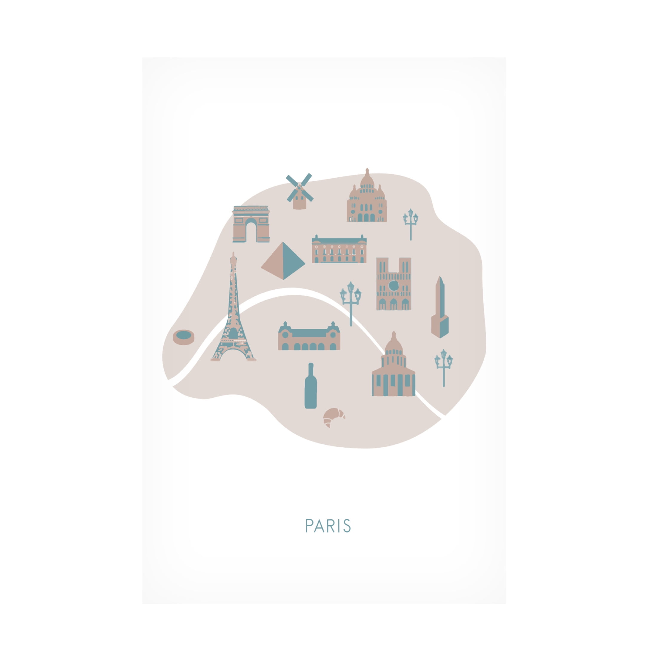 Trademark Fine Art Pictufy Studio Paris Map Canvas Wall Art