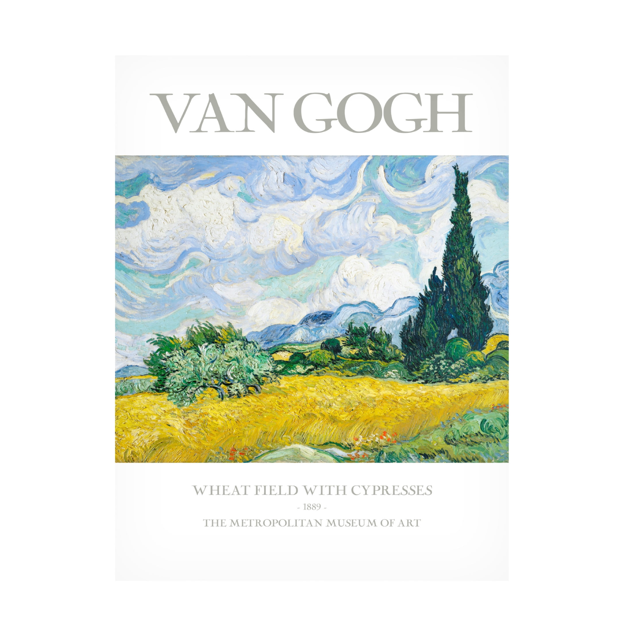 Trademark Fine Art Pictufy Wheat Field With Cypresses Canvas Wall Art