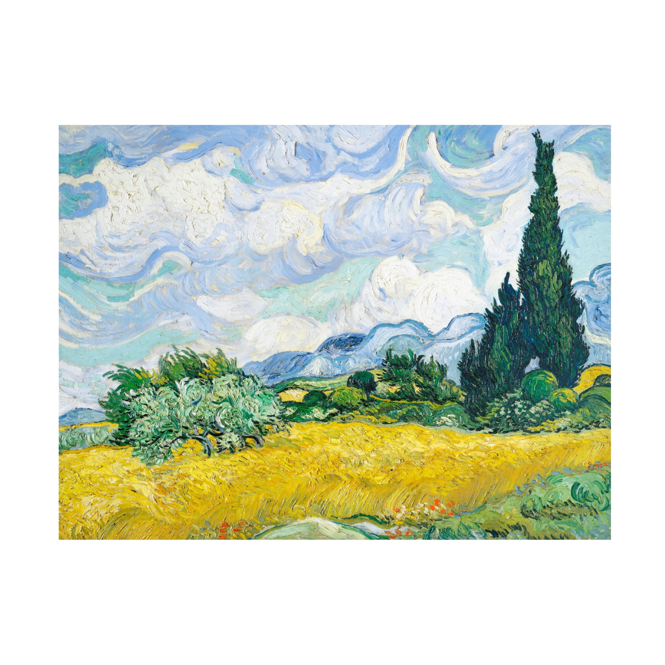Trademark Fine Art Pictufy Wheat Field With Cypresses Canvas Wall Art
