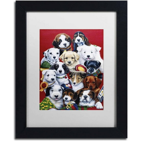 Trademark Fine Art 'Picture Day' Canvas Art by Jenny Newland, White Matte, Black Frame