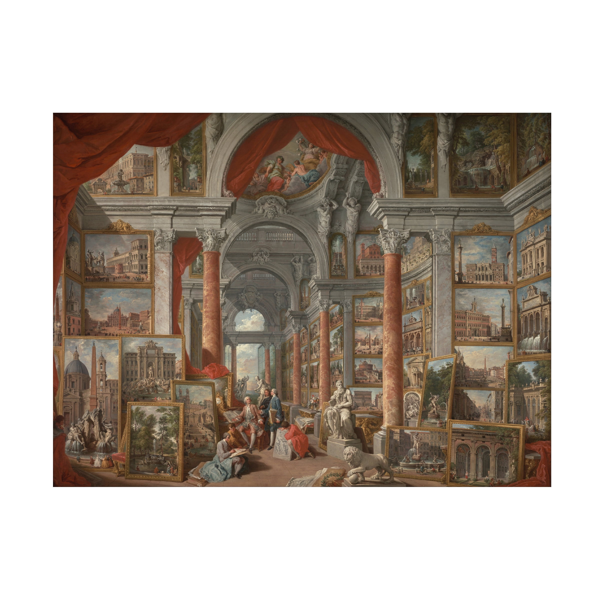 Trademark Fine Art Giovanni Pannini Picture Gallery With Views Of Rome Canvas Wall Art - 35x47