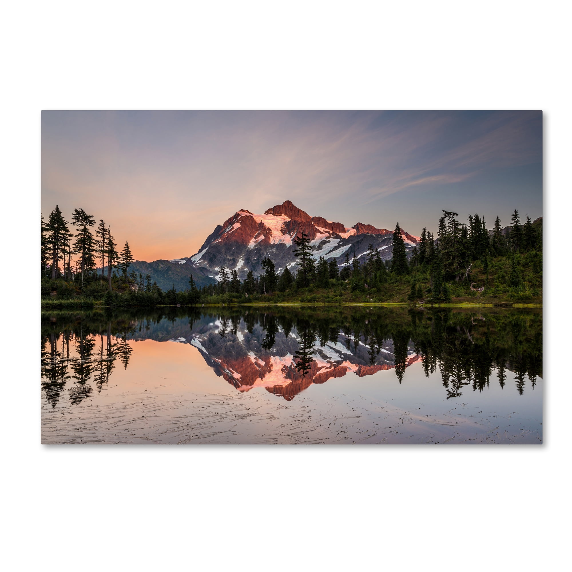 Trademark Fine Art 'Picture Lake Dusk' Canvas Art by Pierre Leclerc