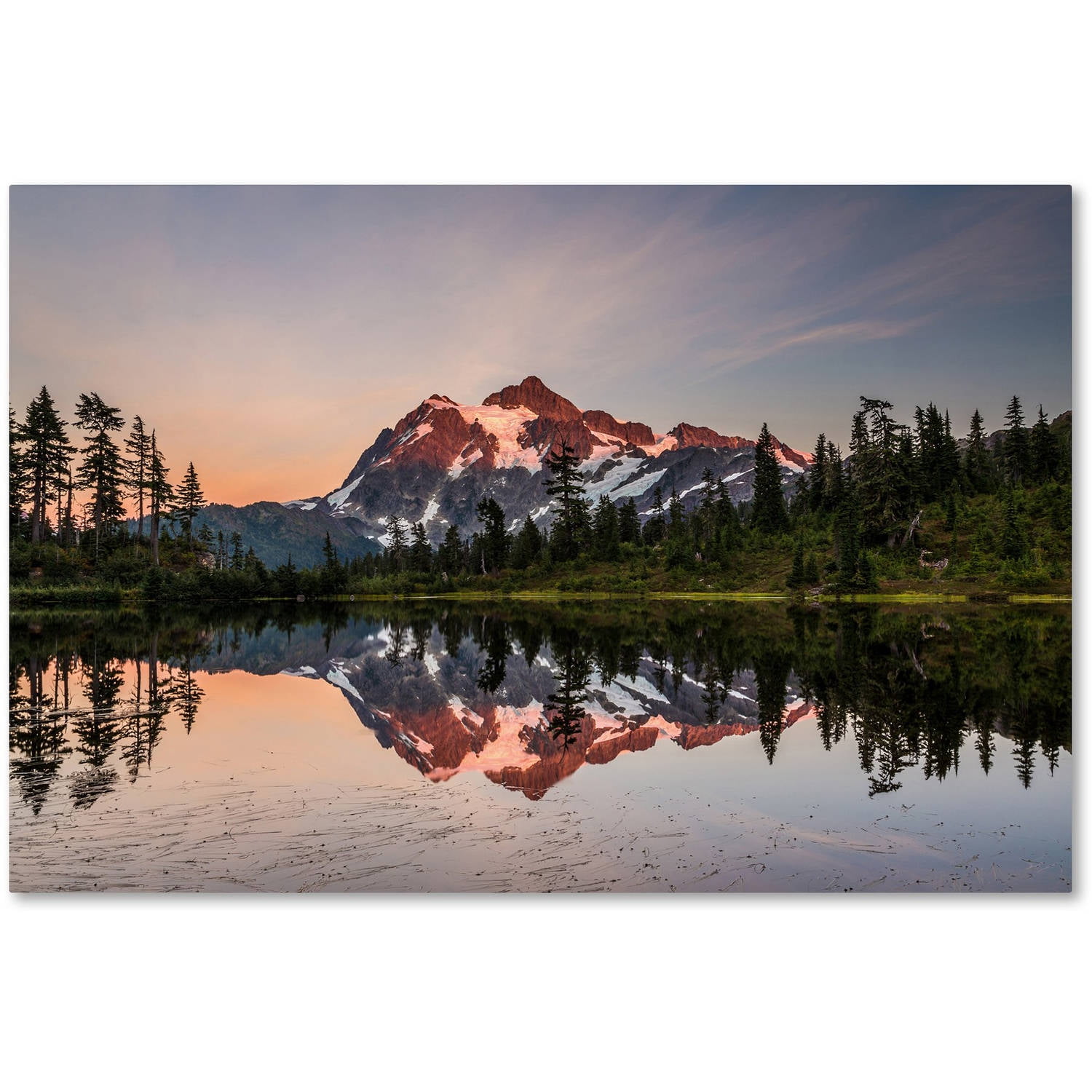 Trademark Fine Art 'Picture Lake Dusk' Canvas Art by Pierre Leclerc