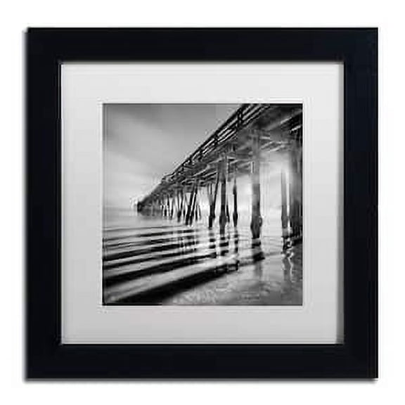 Moises Levy 'Pier and Shadows' Matted Framed Art