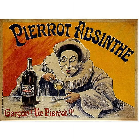 Trademark Fine Art "Pierrot Absinthe Garcon!" Canvas Art By LEM