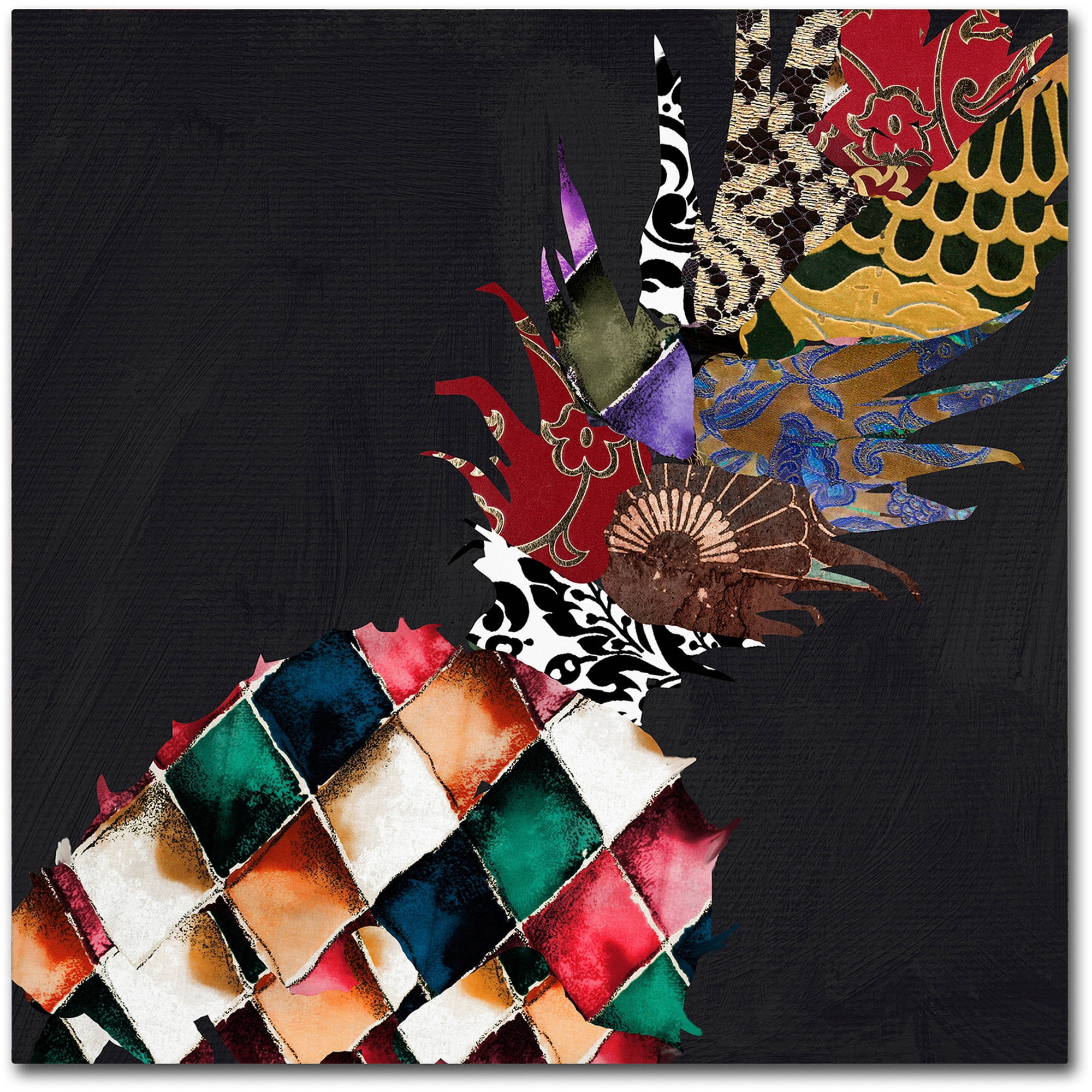 Colorful Pineapple Brocade II Canvas Art in Abstract Design