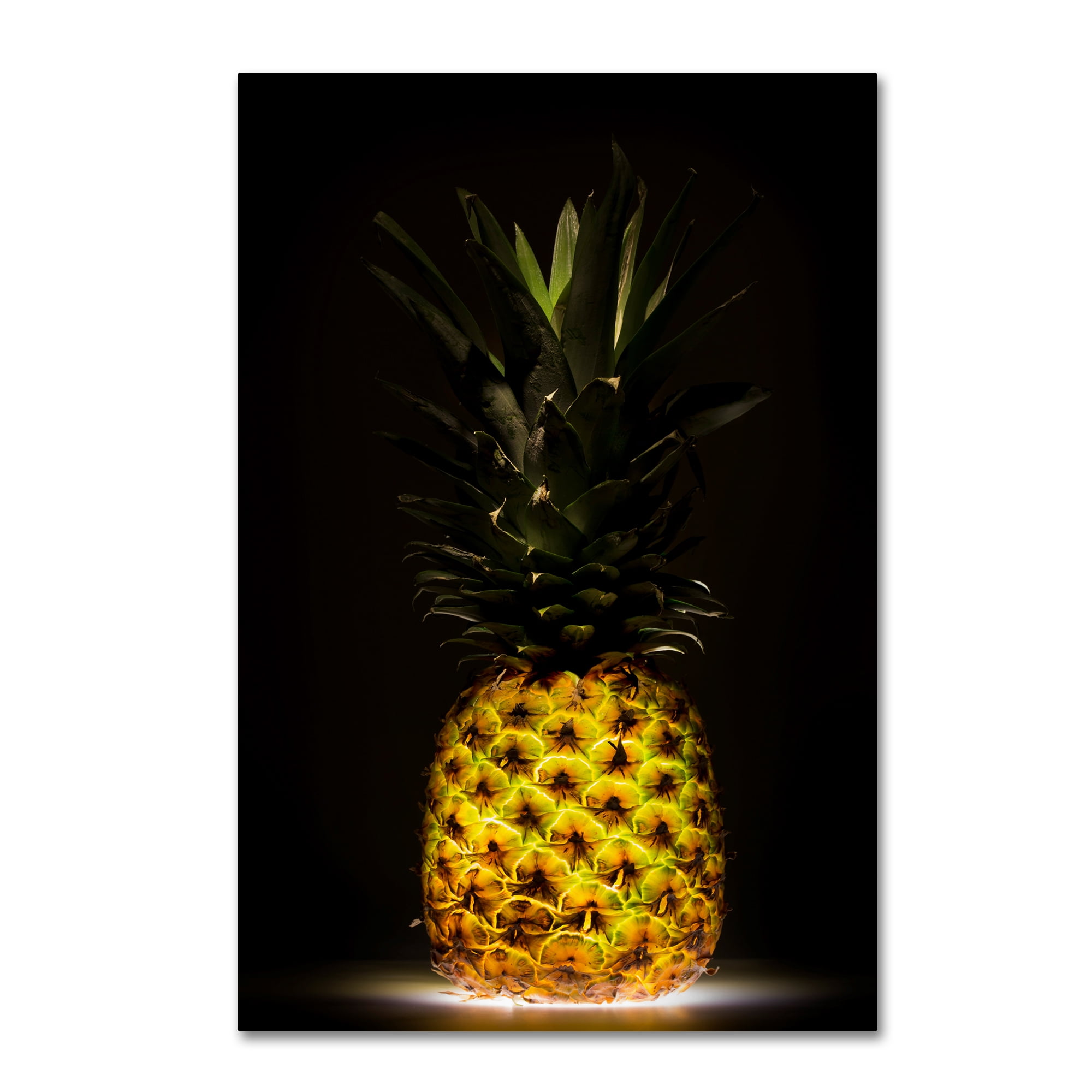 Modern Black and Yellow Framed Canvas Pineapple Print