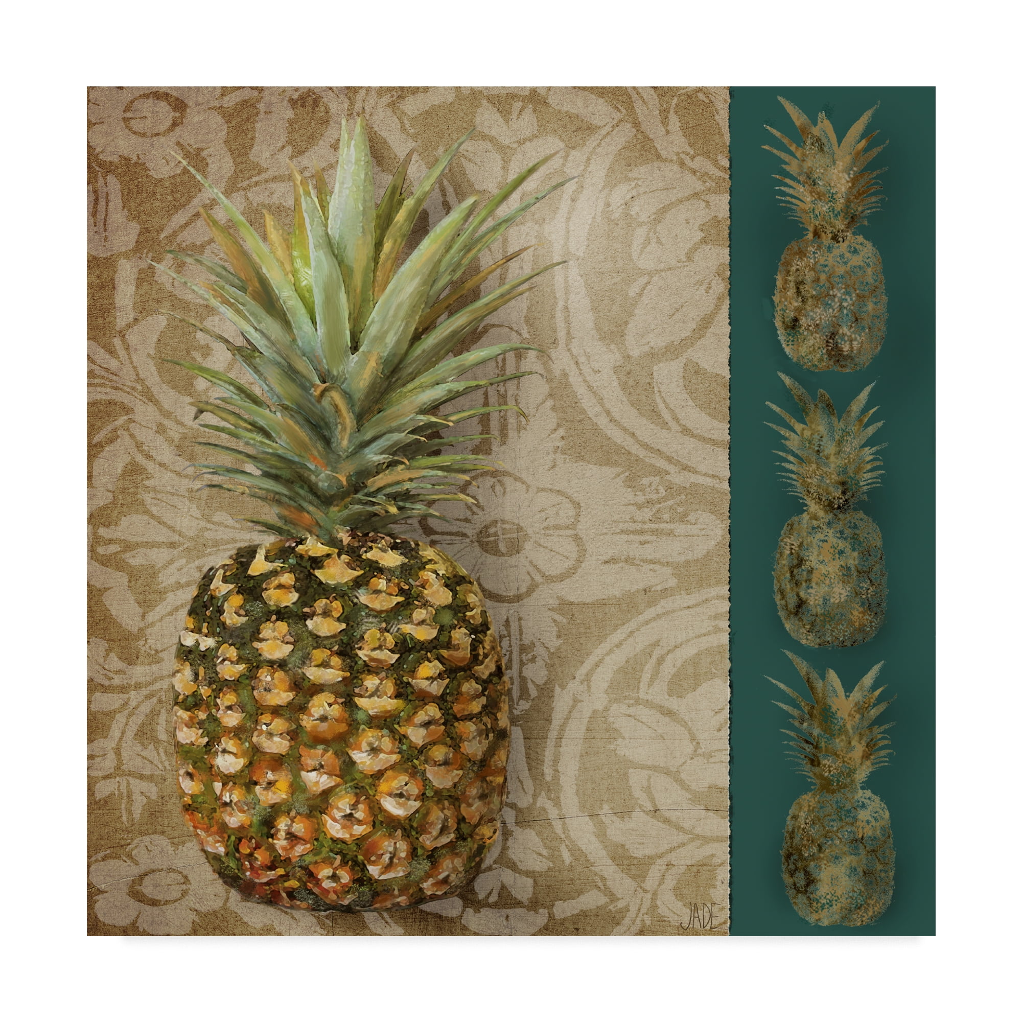 Trademark Fine Art 'Pineapple Welcome I' Canvas Art by Jade Reynolds
