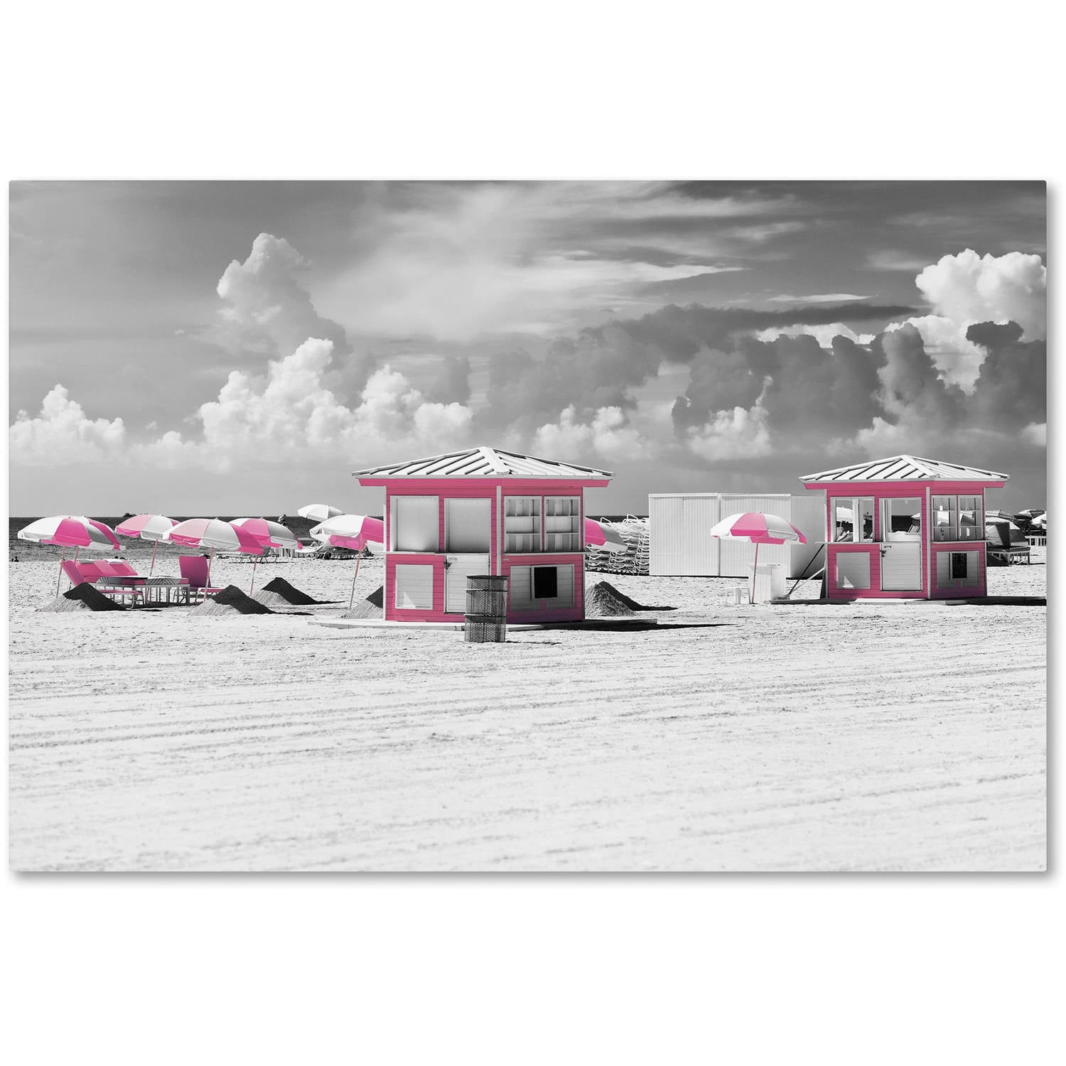 Philippe Hugonnard Pink Beach Houses Miami Landscape Canvas Art