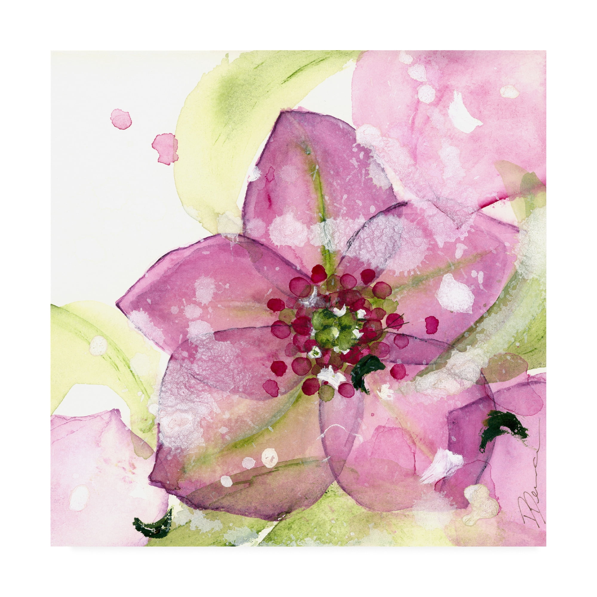 Trademark Fine Art 'Pink Flower in the Snow' Canvas Art by Dawn Derma