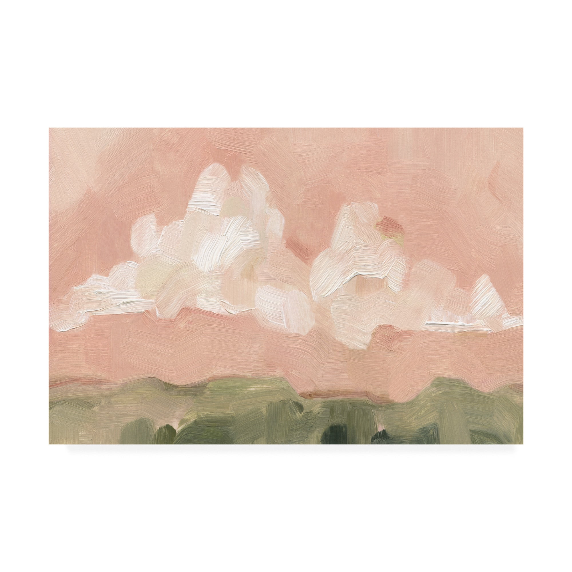 Pink and Green Abstract Landscape Canvas Art, 12 x 19